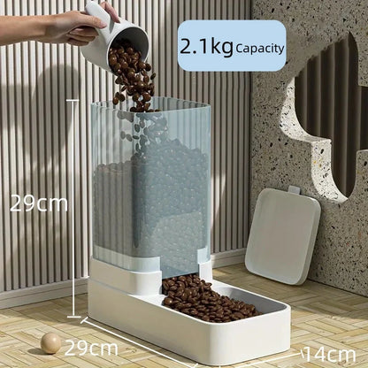 Alimentador para cães e gatos, dispensador automático de água para gatos e gatos, alimentador por gravidade, recipiente para armazenamento de alimentos