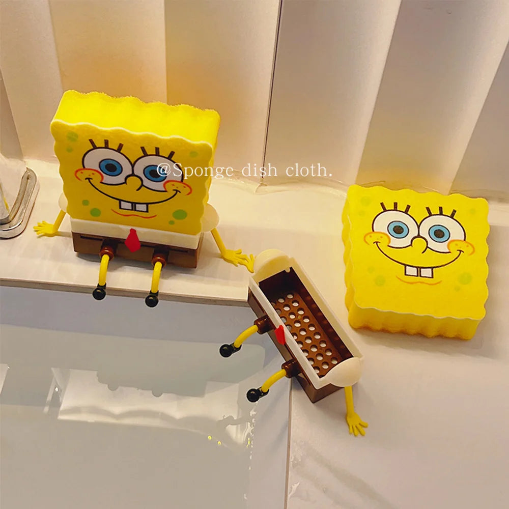 Escorredor do Bob Esponja de Utensílios de Cozinha Ferramenta de Limpeza Reutilizável