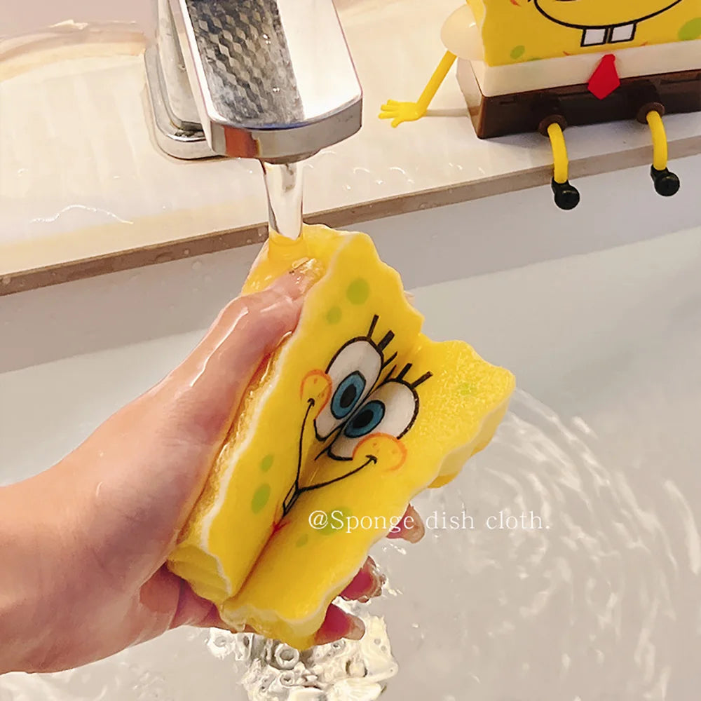 Escorredor do Bob Esponja de Utensílios de Cozinha Ferramenta de Limpeza Reutilizável