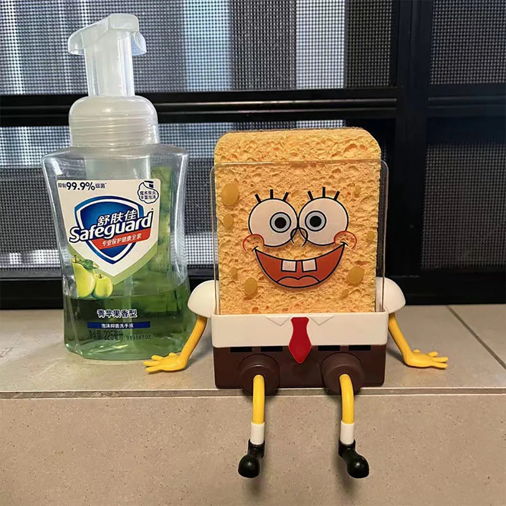 Escorredor do Bob Esponja de Utensílios de Cozinha Ferramenta de Limpeza Reutilizável