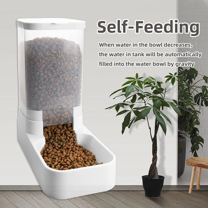 Alimentador para cães e gatos, dispensador automático de água para gatos e gatos, alimentador por gravidade, recipiente para armazenamento de alimentos