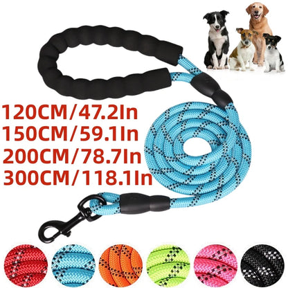 Trelas fortes para cães, 120/150/200/300cm, alça macia, trela reforçada, para cães pequenos, médios e grandes, suprimentos para cães grandes