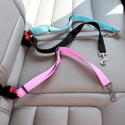 Cinto de segurança ajustável para cães e gatos, assento para animais de estimação, arnês para cães, clipe de chumbo, alavanca de segurançaog Collars Dog Accessoires