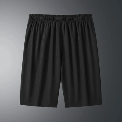 Shorts de seda gelada de verão, zíper de secagem rápida, shorts leves para homens