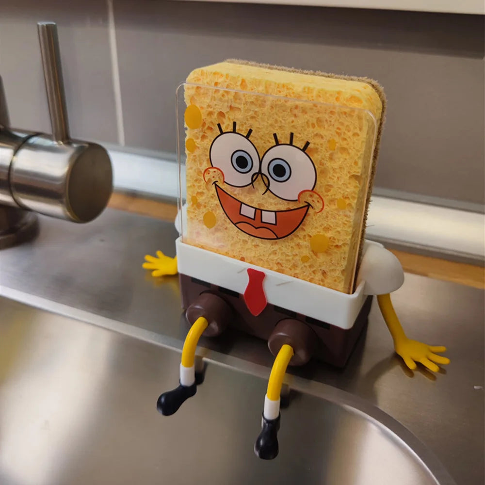 Escorredor do Bob Esponja de Utensílios de Cozinha Ferramenta de Limpeza Reutilizável